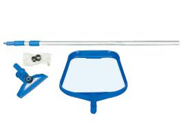 Intex, Набор для чистки бассейна до 488 см (ручка 239 см, сачок и вакуумная насадка с мешком)