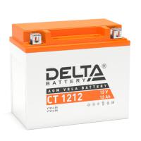 Аккумулятор Скутер 12В 12 А ч. Delta 180A, пр.пол СТ1212.1 (YTX12BS) (150х87х130) (залитый) AGM 