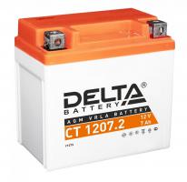 Аккумулятор Скутер 12В 7 А ч. Delta 130A, об.пол (YTZ7S) (114х70х108) (залитый) AGM 